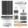 HIFORNY Drawing Sketch Pencil Art Supplies with Blending and Drawing Pencils for Adult Artists 58-Piece Kit, Set, 3-Color Sketchbook, Graphite,