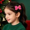 Charming Hair Clips for Photo Shoots Christmas Candies Bow Clip Women Girls, Sweet Glitter Hairpins, Artificial Leather Accessories Clip, Cute