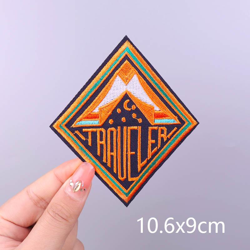 Wilderness Patch Mountain Patches Iron On Clothes River Embroidered Patches For Clothing Stripe Stickers On Clothes Hook Loop