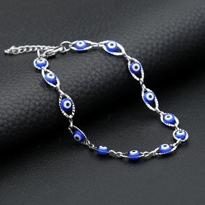 New Simple Stainless Steel Turkish Lucky Evil Eye Bracelets for Women Men Punk Amulet Fashion Jewelry Couple Gifts Dropshipping
