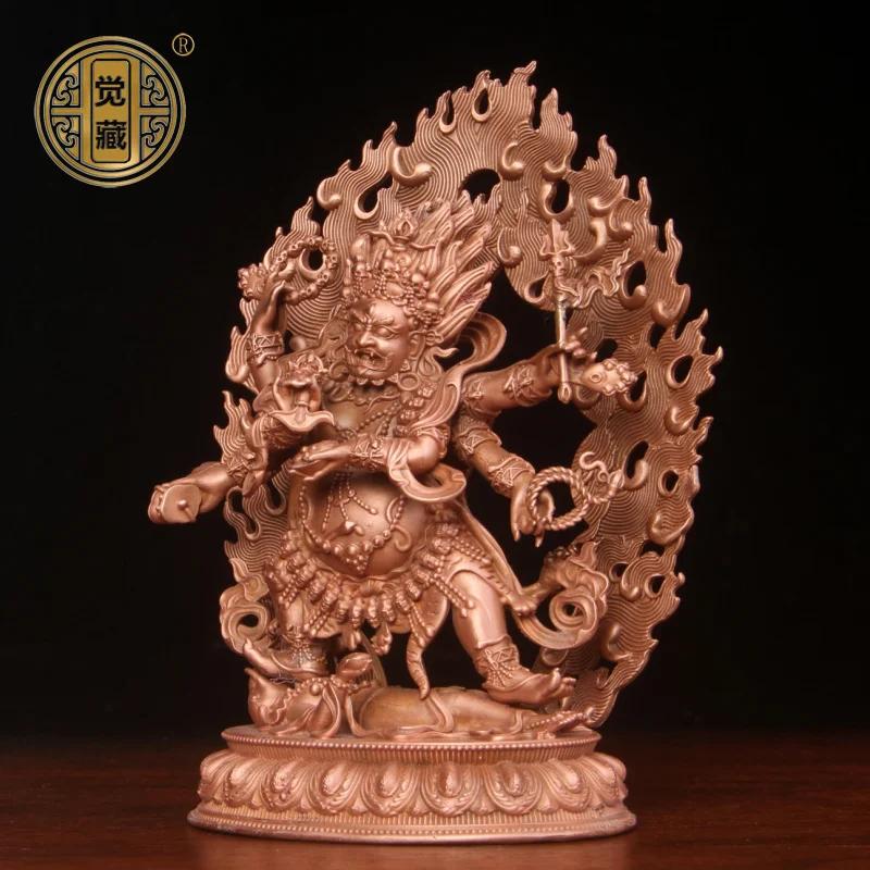 12cm Carving six-arm Mahakala buddha statue Tibet buddhism sculpture decor Lucky