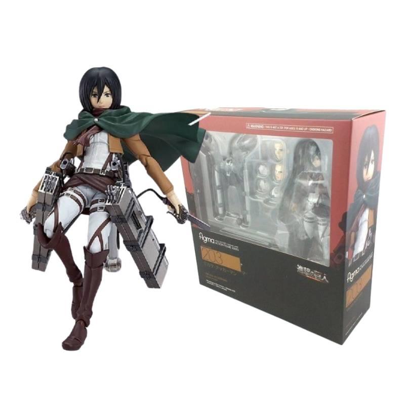 Attack On Titan Figma 15cm PVC Aksiyon Figürü Modeli Levi Eren Mikasa