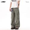OREETA | Distressed American Workwear 2024: Loose Straight-Leg Cargo Pants for Men