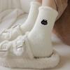 Women's Autumn Winter Warm Socks Cartoon Coral Floor Thick Socks Sleep Slippers Fashion Cute Funny Solid Color Socks