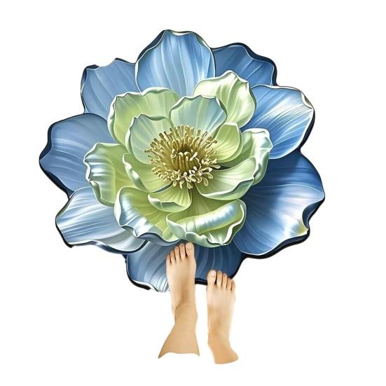 3D Flower Floor Realistic Floral Flower Shape Area Rug Bathroom Rug Decorative Mat Non-Slip