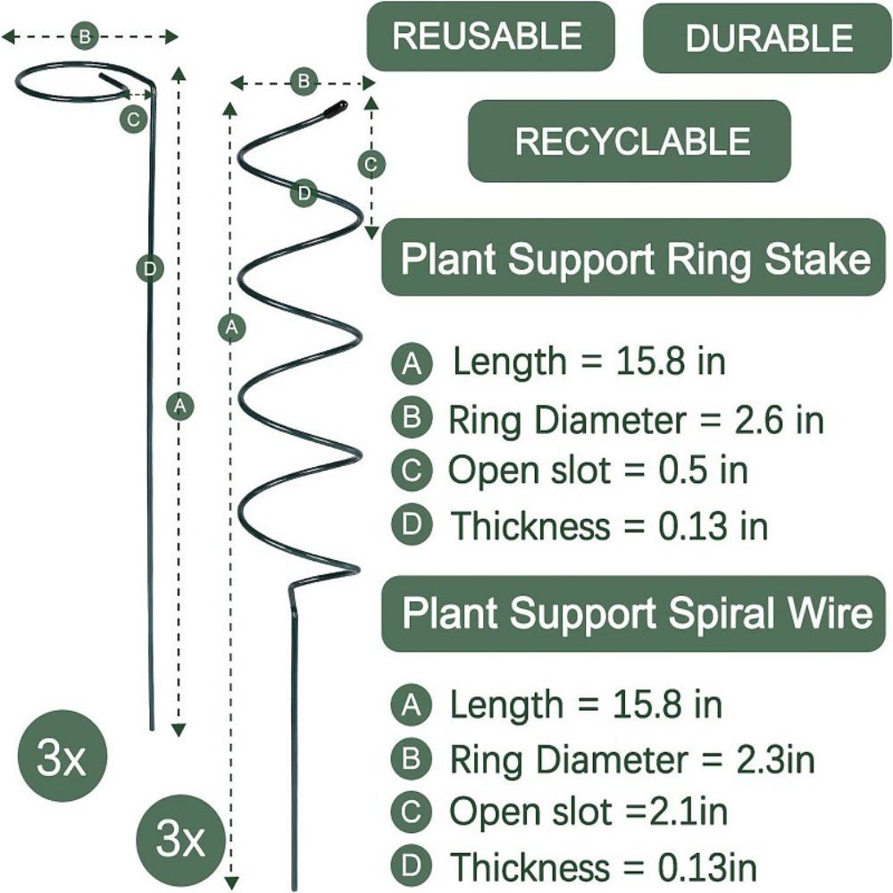 Durable Metal Climbing Plant Support Garden Tomato Spiral Stakes Green Climbing Vine Rack Twisted Tomato Stakes Plant Cage Frame