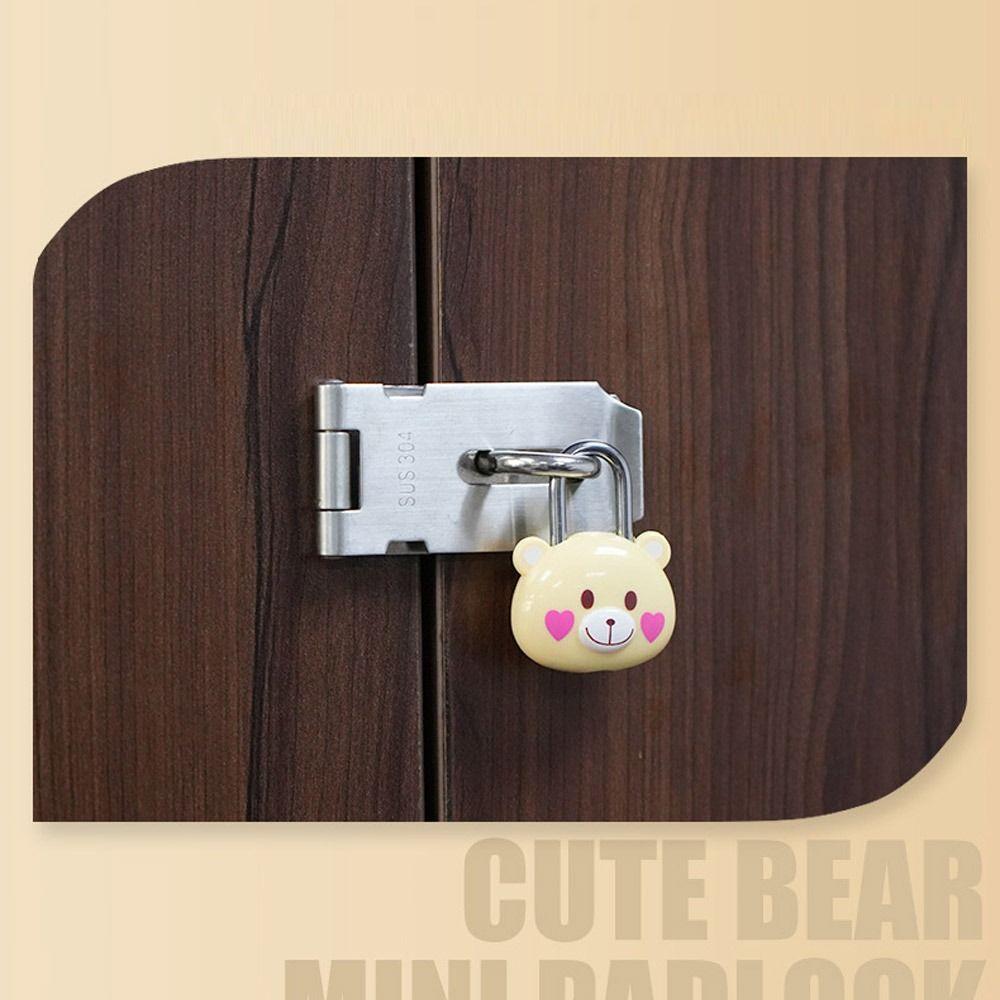 Plastic Padlock Iron Cartoon Bear Lock Cute Cabinet Lock  Dormitory