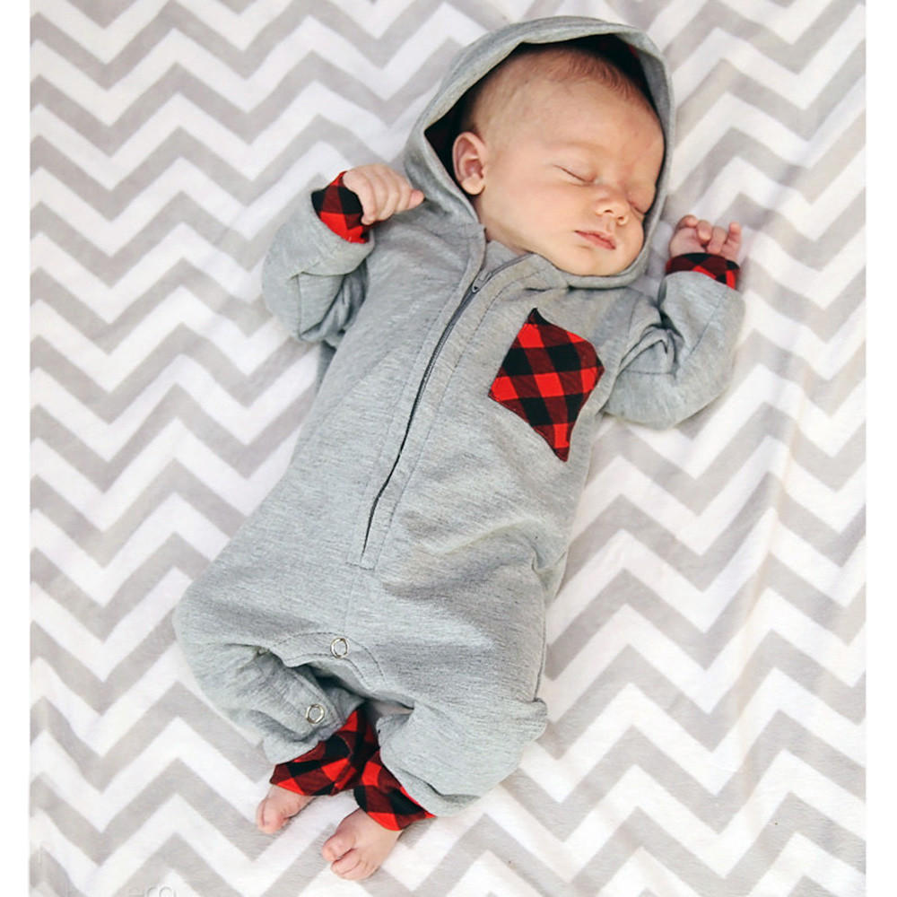 baby boy plaid romper