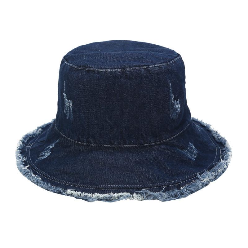 Vintage Denim Fisherman Hat With Wide Brim Sun Protection For Summer Outdoor Wear