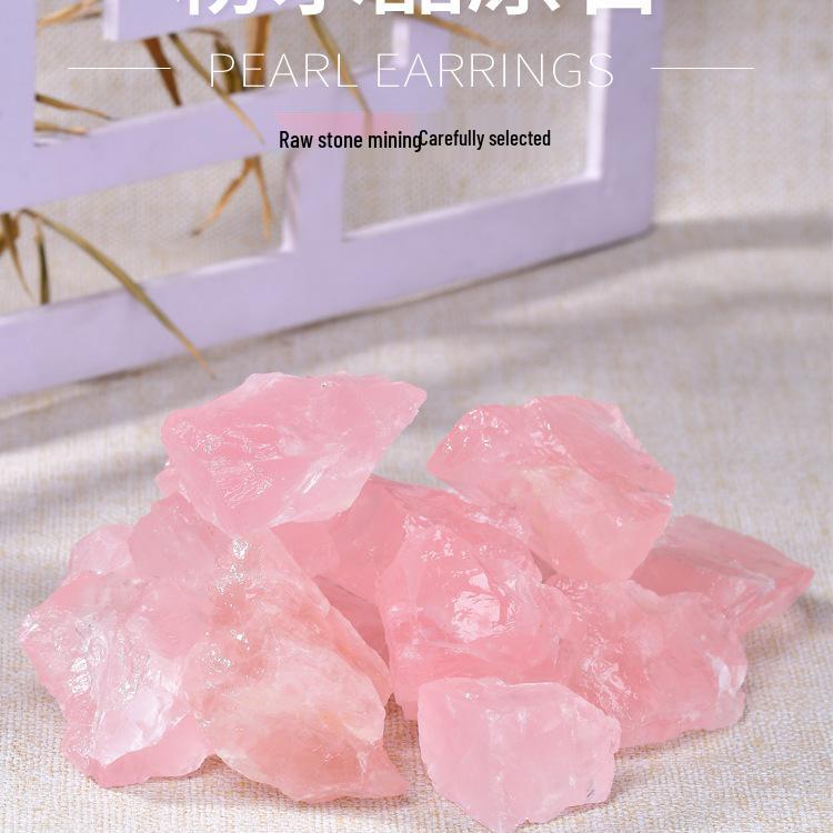 Natural Rose Quartz Aroma Diffuser Stone: Raw Pink Mineral Specimen & Tumbled Hibiscus Quartz.
