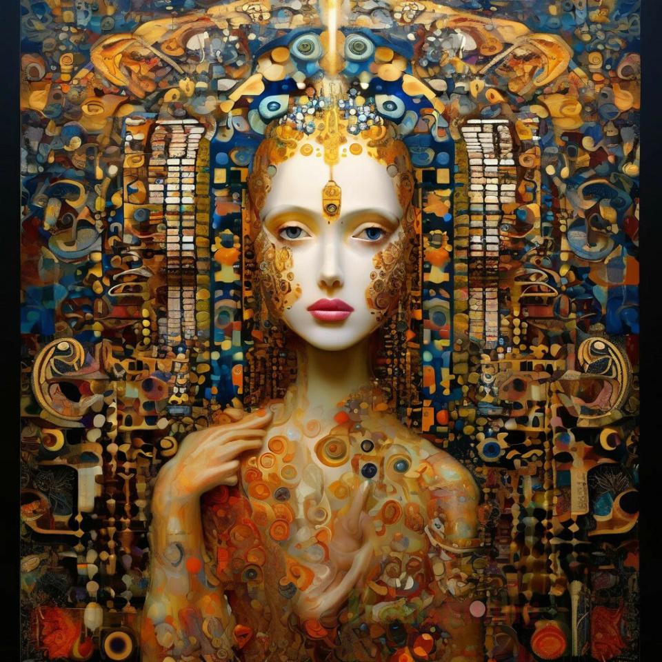 Gustav Climt Schönheit 5D DIY Diamantmalerei Neu 2024 Mädchen mit goldenem Haar Voll Quadratisch Rund Diamant Mosaik Stickerei Wanddeko