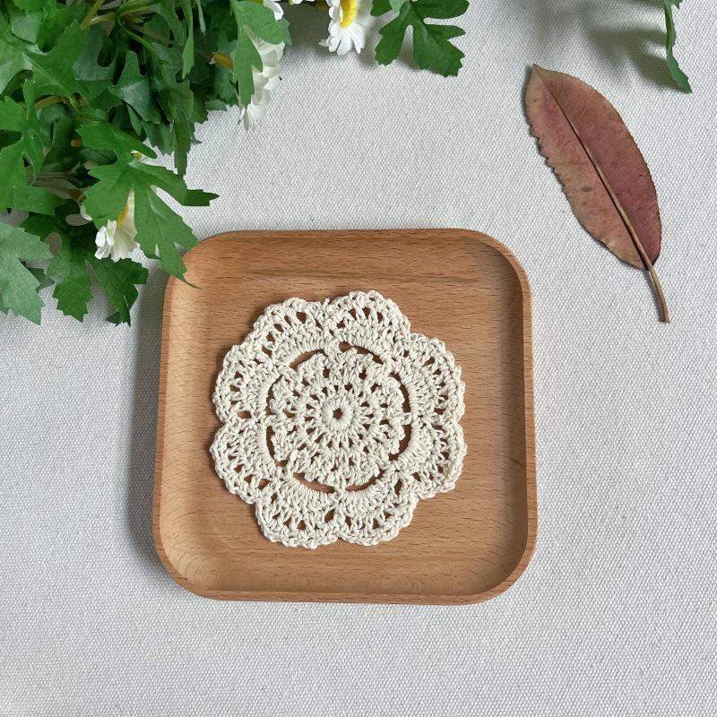 Handmade Crochet Flower Placemat - Cute Single Flower Design, 5g, OPP Bag Package