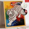 Majestic Tiger Pearl Kit 5D DIY Round Rhinestone Art for Adults Relaxing Handmade Wall Decor Holiday Gift Frameless