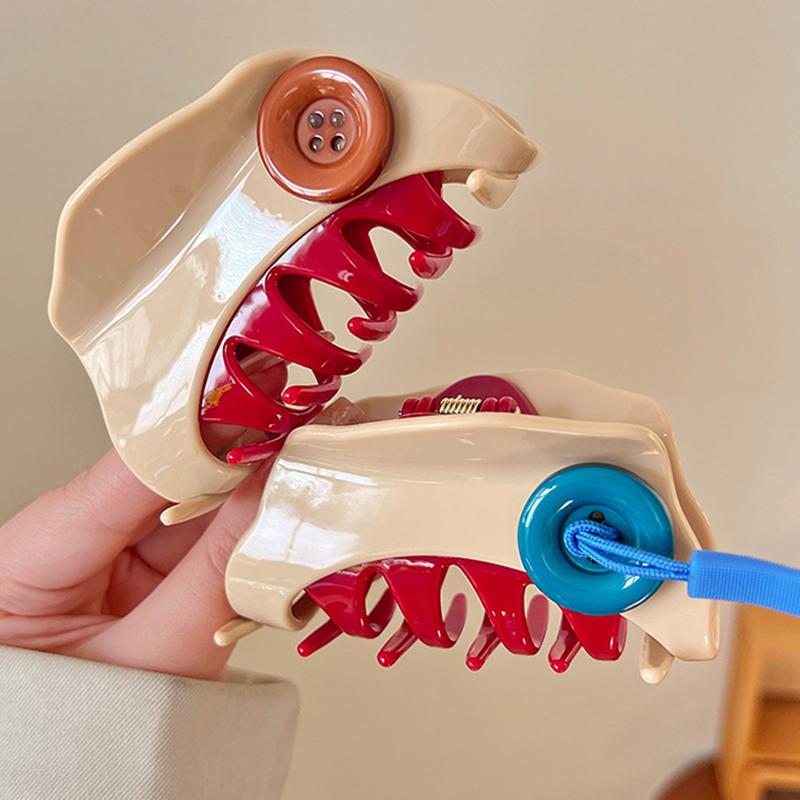 New Elegant Acetate Button Hair Claw Cute Sweet Hair Clip Shark Clip Women Luxury Hair Accessories Headwear