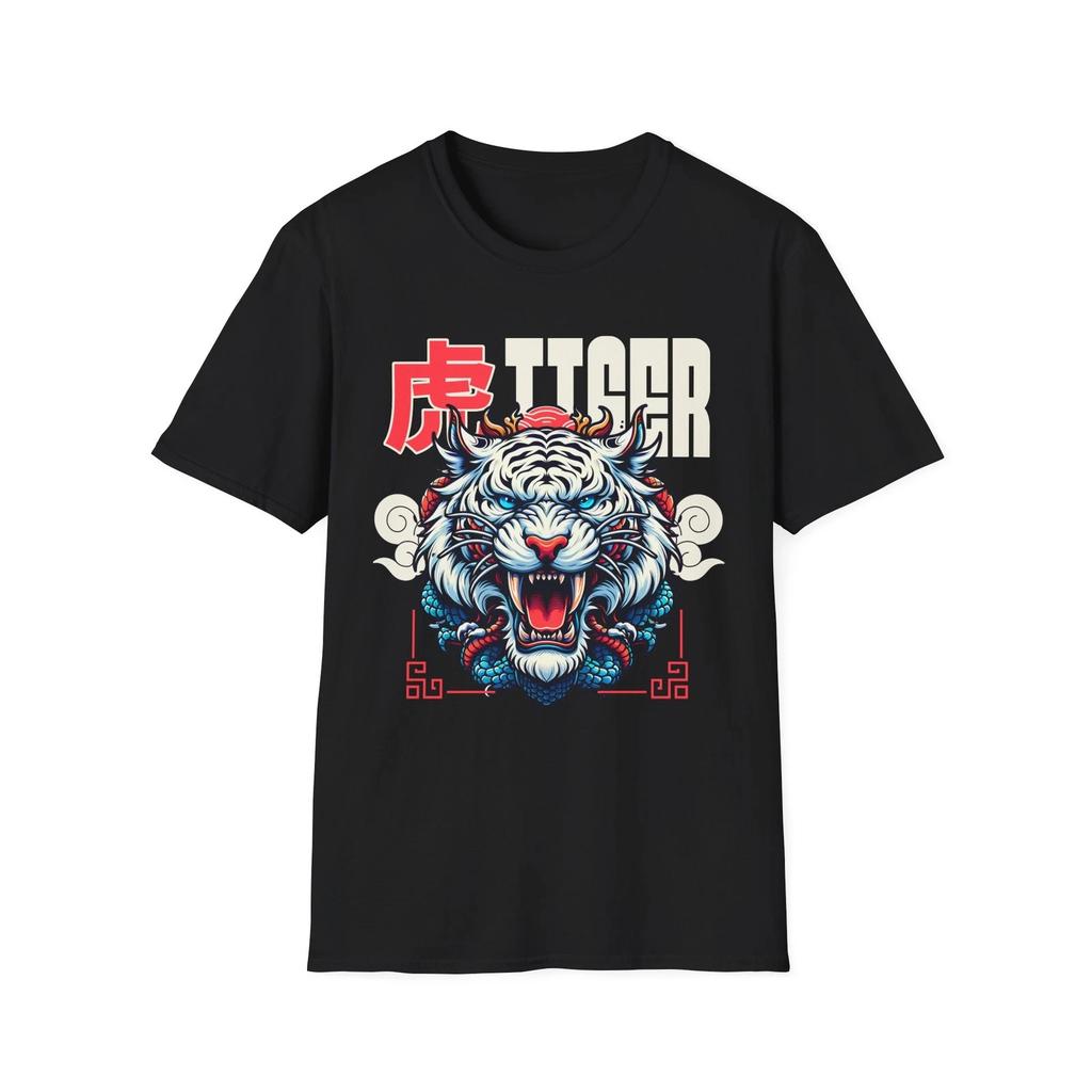 Roaring Tiger Graphic T-Shirt | Asian Tiger Illustration