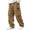 Men's Corduroy Pants with 4 Pockets and Waist, Casual Trousers