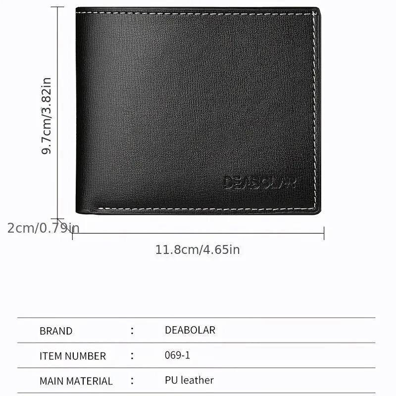 Pu Leather Men Casual Short Wallet Thin Style Folding Young Men Credit Card Holder Wallet