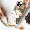 Zhitai Summer Mirror Case for iPhone 13/14/15 Pro, Cartoon Design with Lanyard