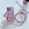Fashion Magnetic Phone Case for IPhone 17 16 15 14 Plus 13 12 Pro Max with Crossbody Strap Shockproof Matte Lanyard Rope Cover