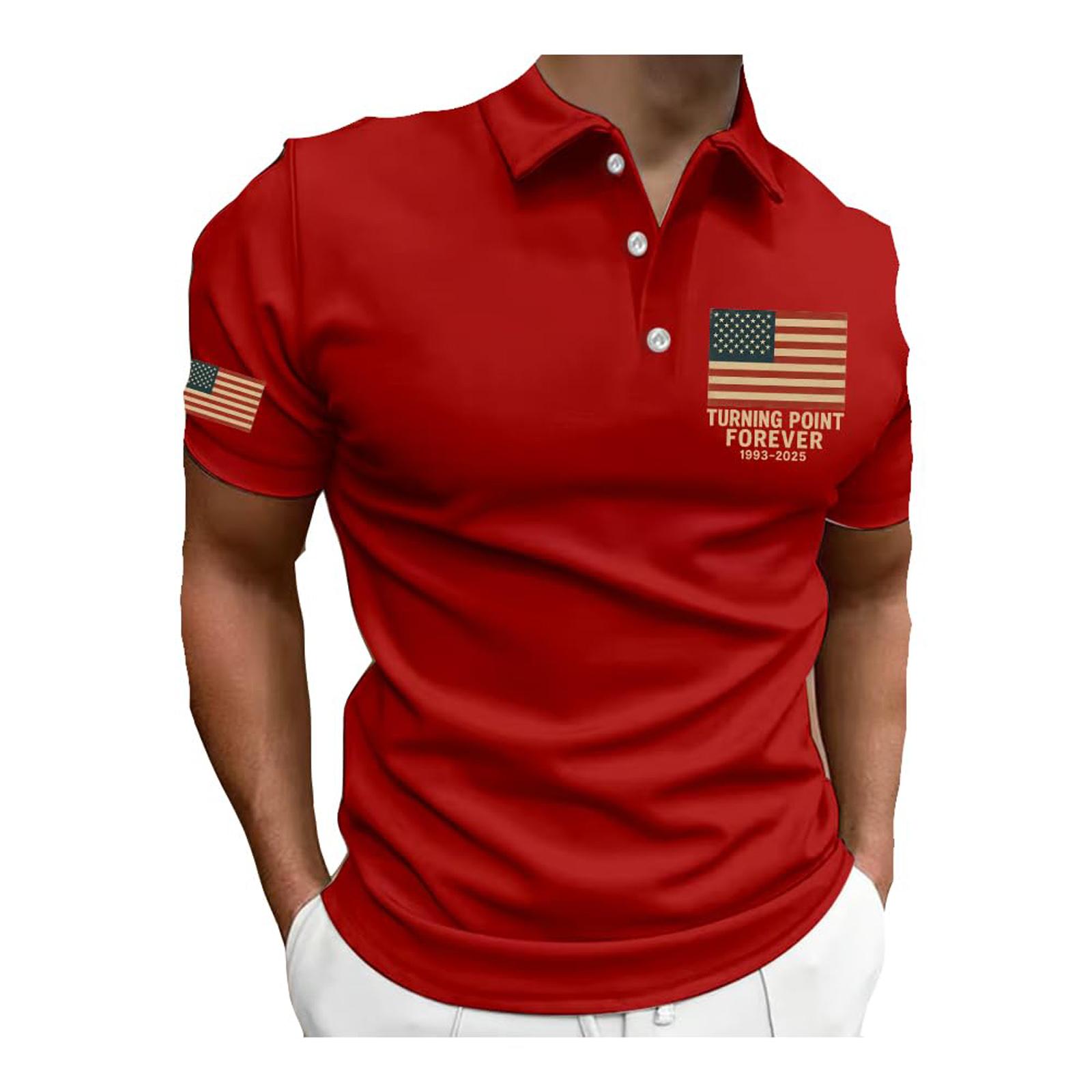 

Мужская повседневная рубашка с принтом Turning Point Forever 1993 2025, рубашка с американским флагом XL красный