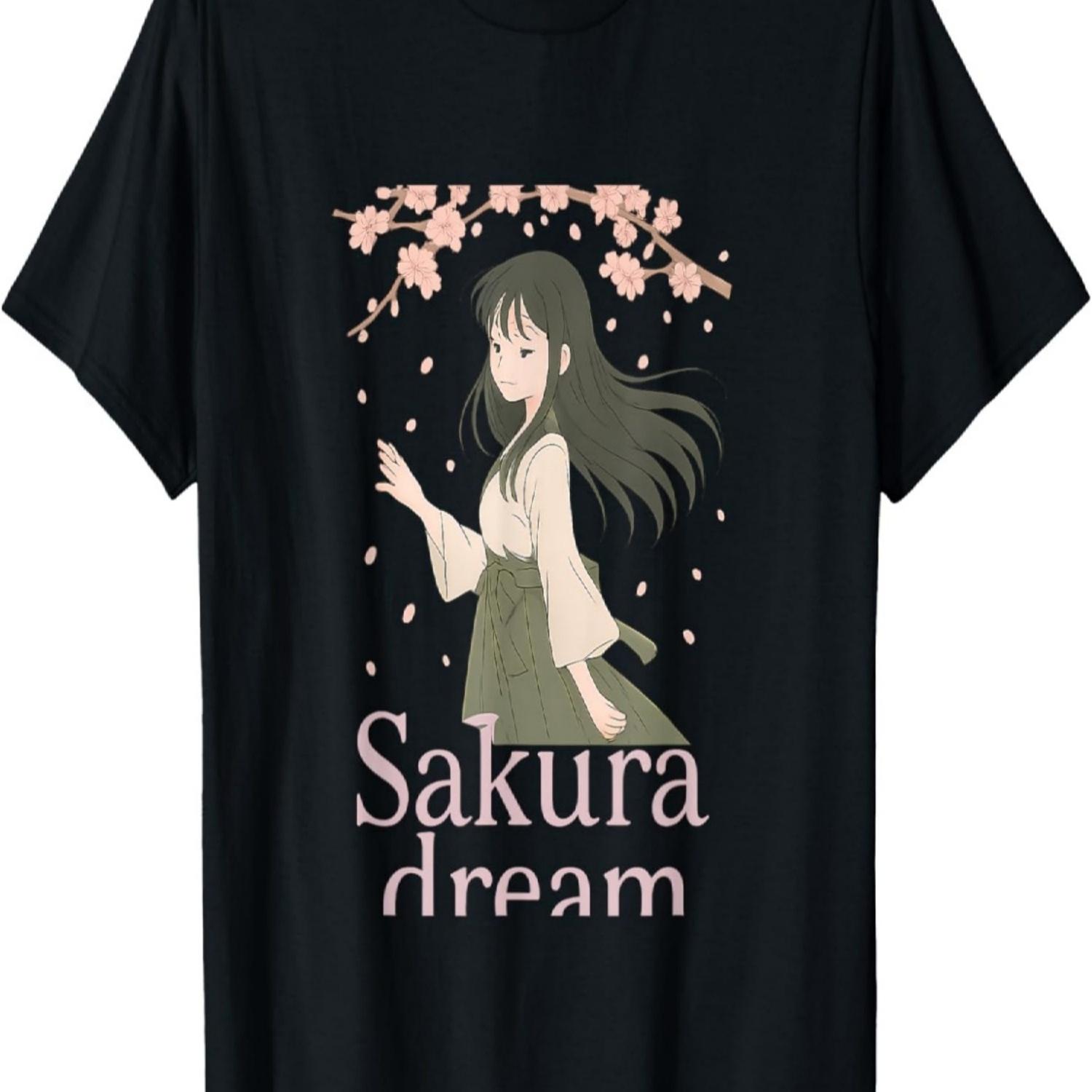 Sakura Dream Anime Kawaii Cherry Blossom Graphic T-Shirt S