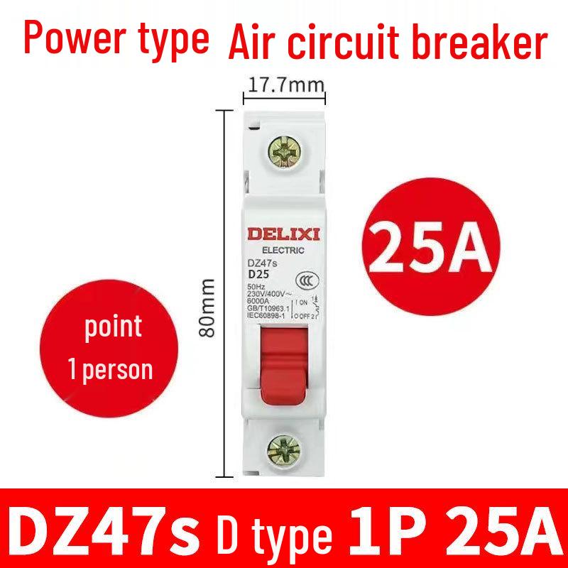 Delixi DZ47S Circuit Breaker: Air Switch for Single/Three-Phase, 1P/2P/3P/4P.