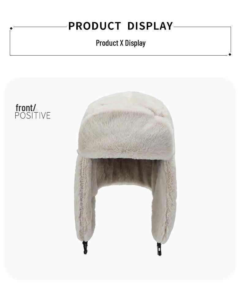 Women's Winter Fashion Lei Feng Hat – Warm, Windproof Faux Rabbit Fur with Face & Ear Protection for Cycling