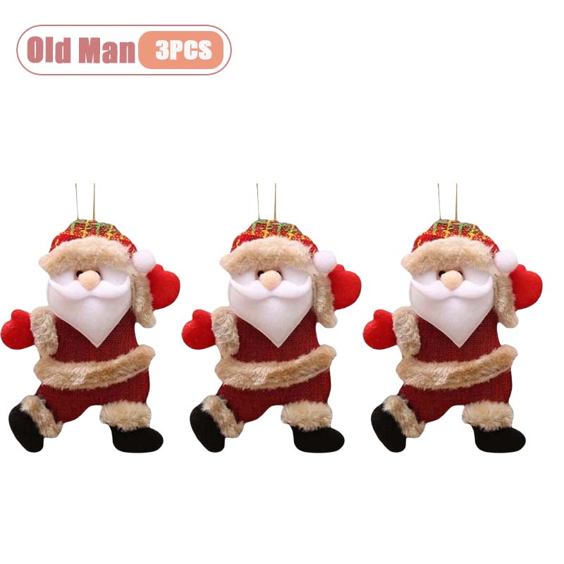 Christmas Hanging Ornaments Cute Fabric Dolls Santa Snowman Reindeer Bear Decorations for Christmas Tree Holiday Party Gift
