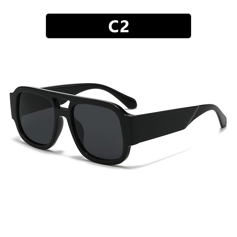 Trendy Pilot Double Bridge Square Frame Women Sunglasses Brand Designer Cool Men Sunglass Driving Hiking Eyewear Uv400