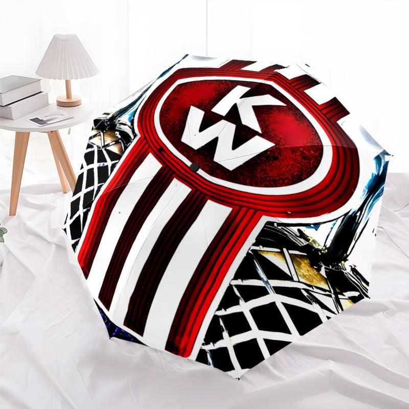 Printed Kenworth LOGOPrinted Folding Umbrella,Outdoor,Leisure,And Travel Umbrella,Durable Umbrella Fabric,Birthday And Holiday Gift