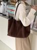 Retro Solid Color Faux Suede Women's Shoulder Bags Fashi Versatile Ladies Underarm Bags Casual Large Capacity Female Tote Bag