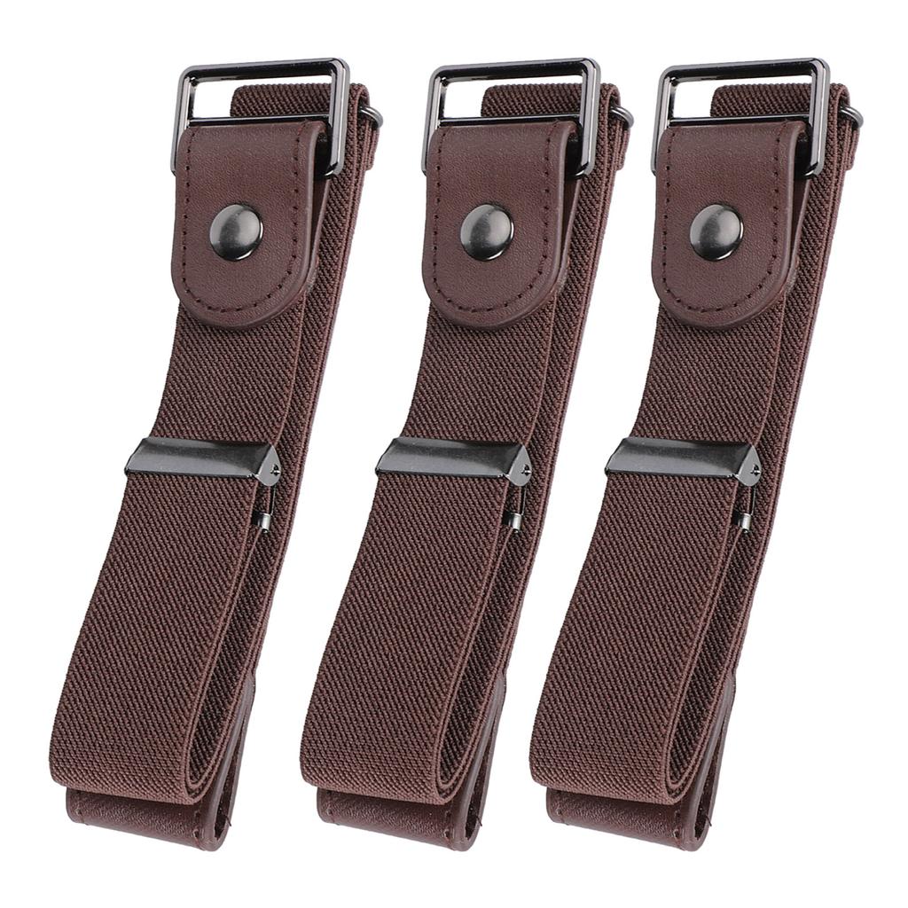 3 Set Elastic Belt Fashion Stretch with Buckle Clothing Accessories for Woman ManBrown