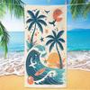 Sunset Surfer Silhouette Palm Tree Ocean Print Beach Towel Lightweight For Summer Swim Beach Picnic Travel