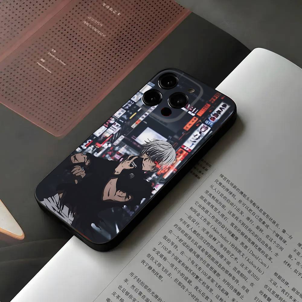 R-Tokyo Ghoul Kaneki Ken Phone Case For Iphone 16 15 11 13 14 Pro Max 7 8 Plus X Xr Xs Max 12mini Black Shell Cover Case