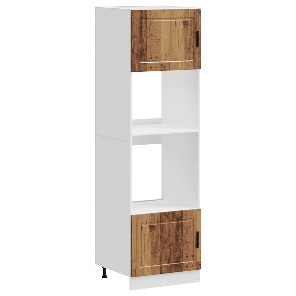 Porto Oven Cabinets (2 Pcs) Vintage Wood Look Particleboard