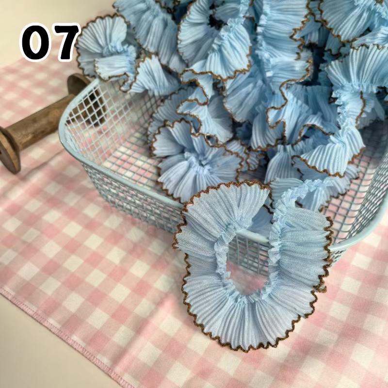 1M Lace Ribbon Sheer Chiffon Elastic Ruffle Ribbon Lace Trim for Dress Diy Apparel Sewing Fabric Wedding Party Accessories New