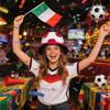 Plush Soccer Ball Themed Hat Soft Fabric Novelty Cap for Parties Events Festivals and Costume Accessories