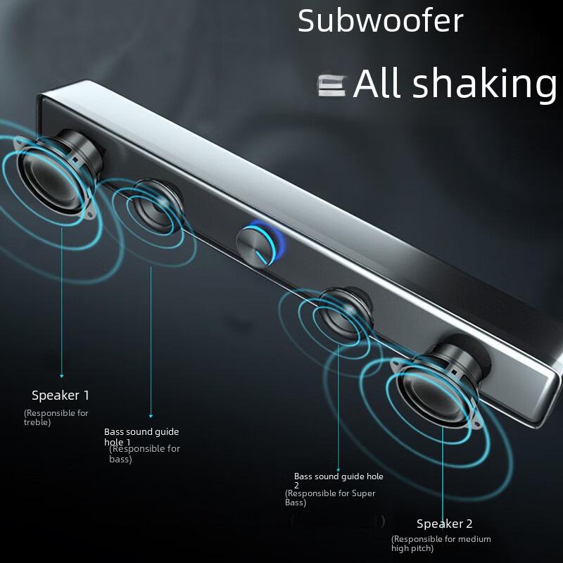 SADA V-193 Desktop Audio Speaker: Compact Long Speaker with Subwoofer for Computers, Notebooks, and Mobile Phones
