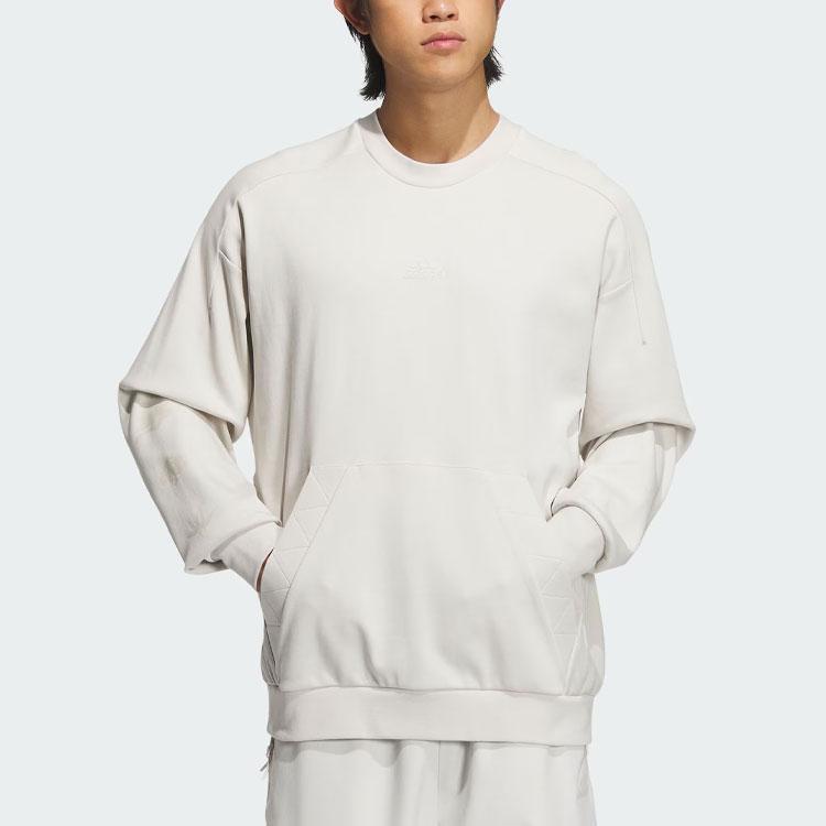 Adidas Fustl Sweat 5 Printed Sports Casual Pullover Crew Neck Sweatshirt Men Sweatshirt Talc IY0695