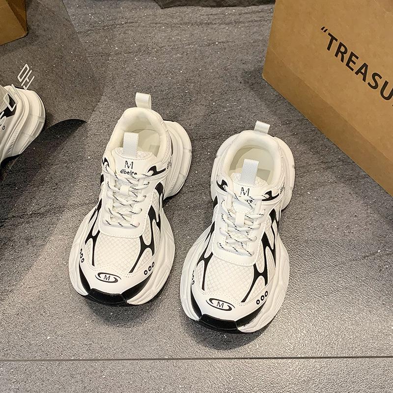 Women's Dad Sneakers: Summer 2025 Breathable Mesh, Height-Increasing Casual Running Shoes, Thick Sole, Versatile and On-Trend.