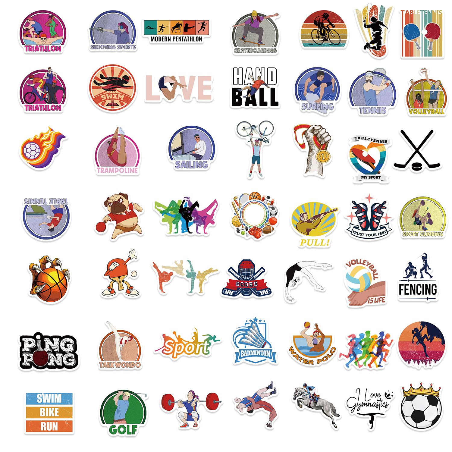 

50 Sports Collection Graffiti Stickers Personalized Decorative Guitar Notebook Suitcase DIY Waterproof Stickers