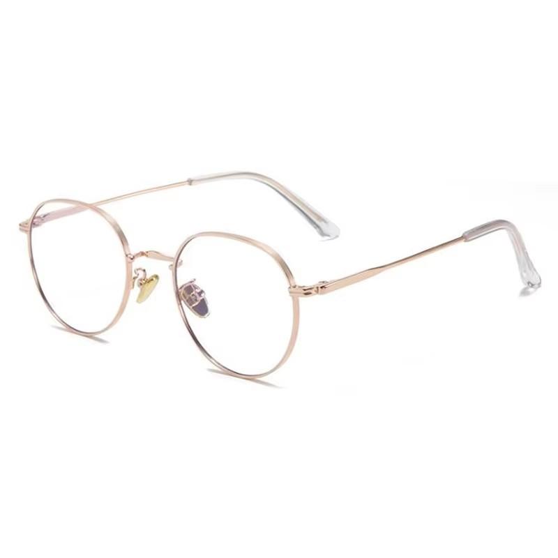 Metal Anti Blue Ray Polygon Myopic Eyeglasses Finished for Women Men Metal Student Prescription Lens Eyeglasses 0 -0.5 -0.75 To -4.0