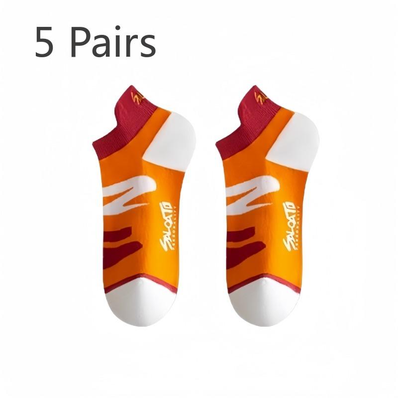 5 Pairs of Women's Spring and Summer Thin Pure Cotton Antiodor Shallow Mouth Short Boat Socks