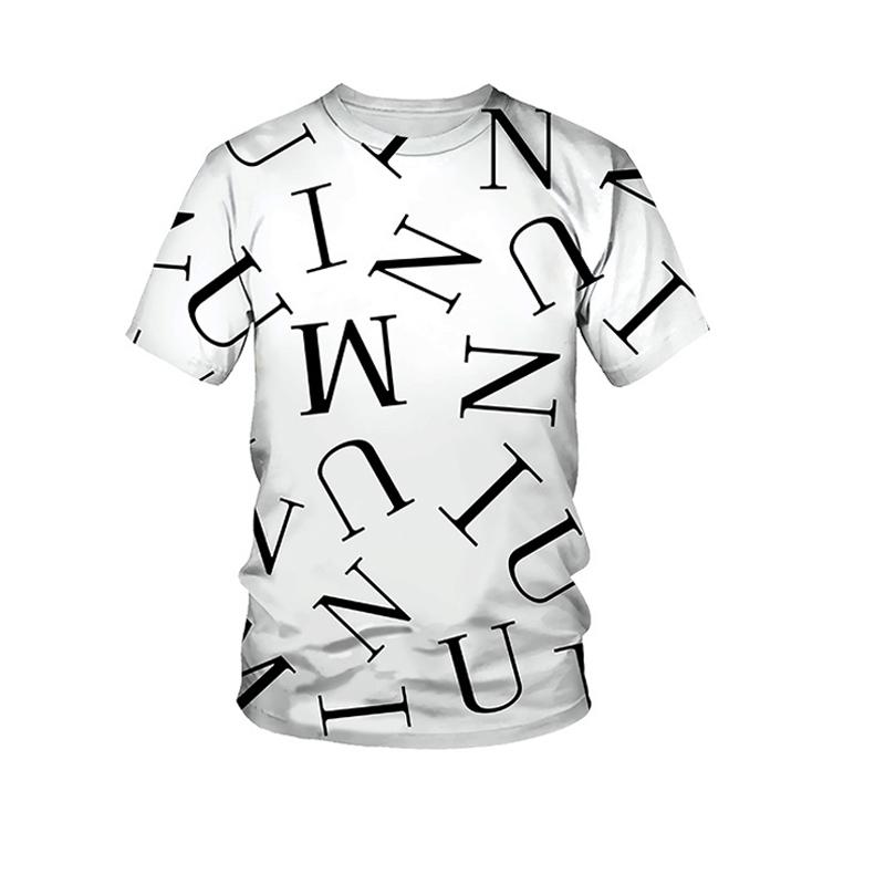 

Летняя роскошная мужская футболка с 3D-принтом, с круглым вырезом, очень большой размер, повседневная, свободная, уличная, простая, индивидуальная, трендовая, свободная, с коротким рукавом L