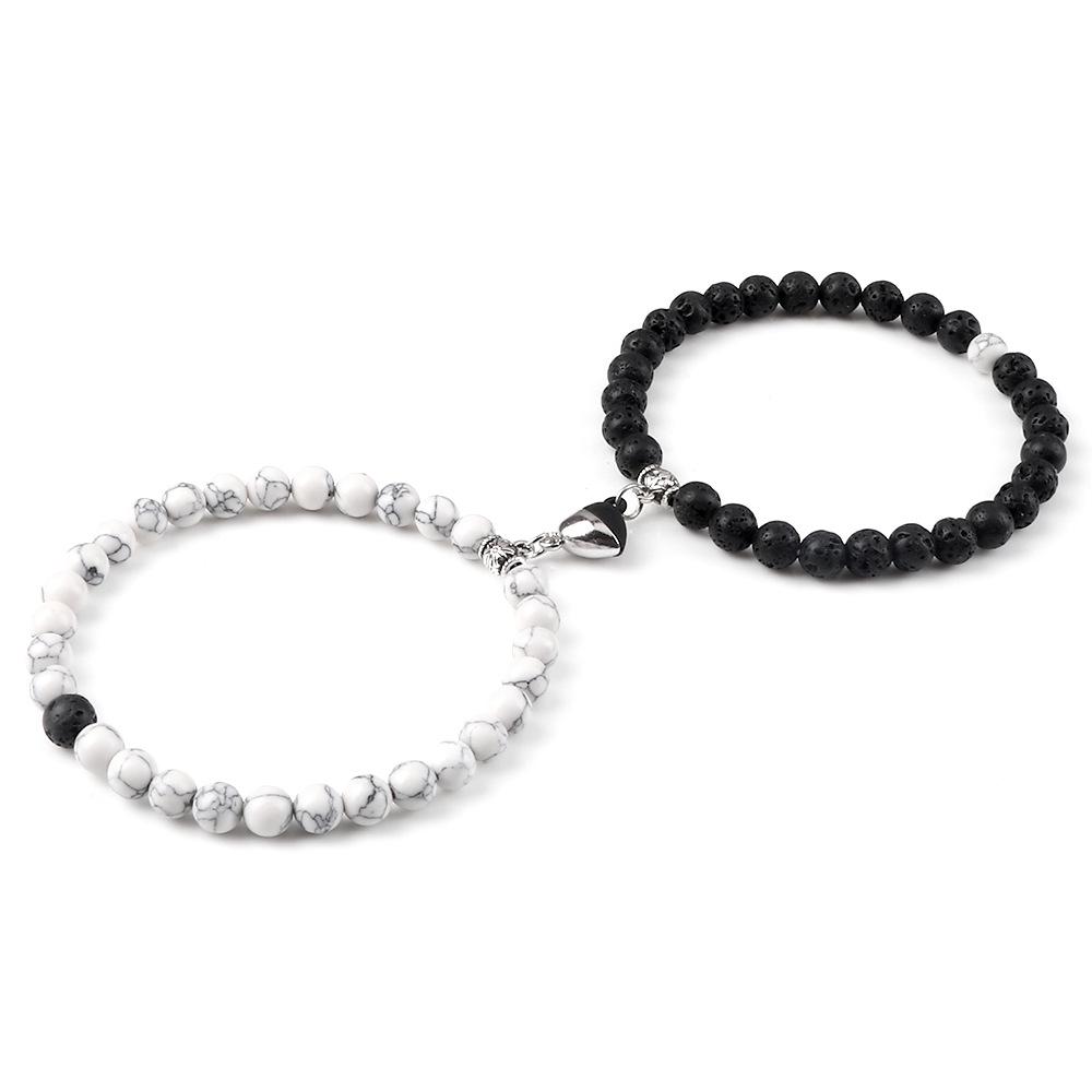 Heart-Shaped Magnetic Couple Bracelet - Best Friend or Sister Gift for Boyfriend - Japanese Korean Student Wristband In Stock