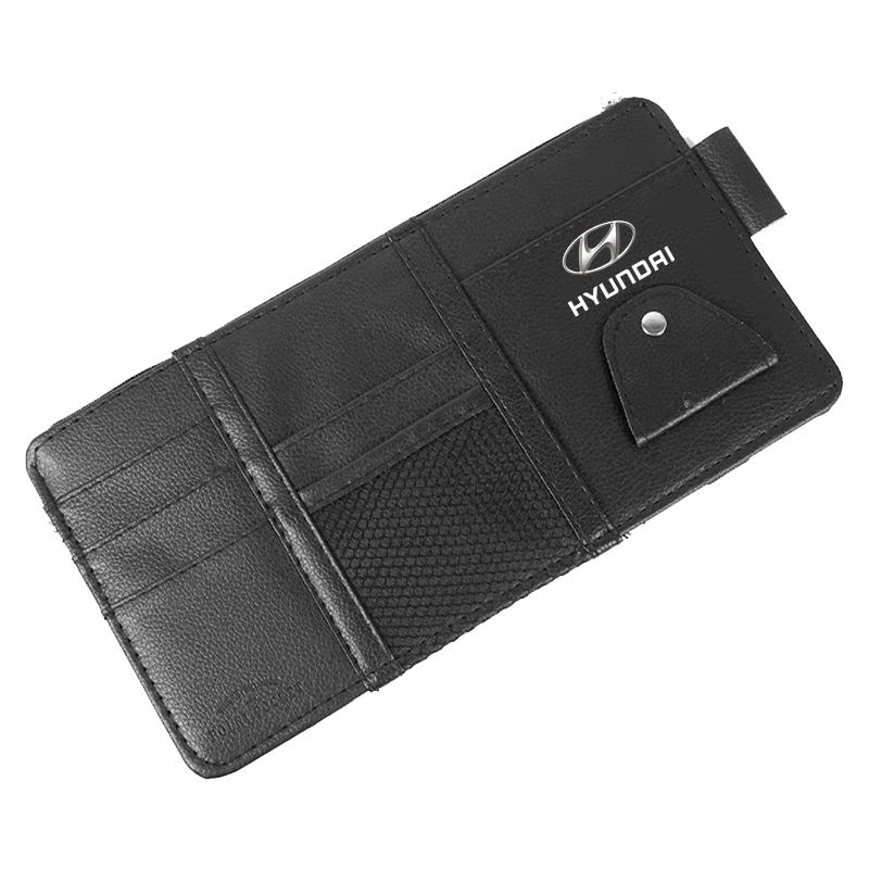 Car Sun Visor Point Type Multi-function Storage Bag Car Accessories For Hyundai Logo IX35 Bayon Kona I30 ElantraSolaris Palisade
