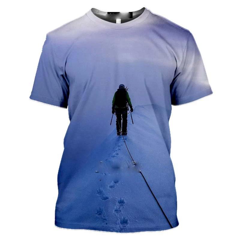 Mountain Climbing Hiking 3d Print Men's T-shirt Women T Shirt Men Summer Tees Casual Fitness