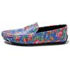 Men’s Moccasins Driving Shoes Comfort Leather Flats Casual Slip-ons Plus Size Flower Print Shoes for Men
