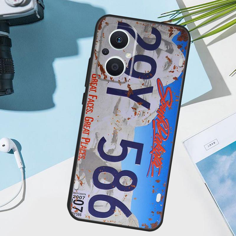 Retro Funny License Plate Cover For OPPO Reno 14 F 12 11 10 13 Pro 11F 12F 13F 7 8 Lite OPPO Find X8 X6 X5 X9 Pro Case