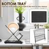 2-Tier Dish Drying Rack Foldable with Drip Tray Kitchen Drying Rack Carbon Steel Utensil Holder Sink Countertop Cutlery Storage